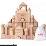 KAJA Classic Natural Wooden Building Blocks Sets 80 Pcs Blocks for Toddlers Educational Preschool Learning Toys with Carrying Bag Natural B07CSKGMGV